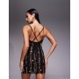 ASOS DESIGN brooch embellished mini dress