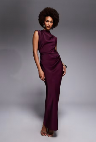 ASOS DESIGN Tall satin high...