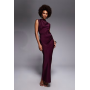 ASOS DESIGN Tall satin high neck pleated bodice midi dress