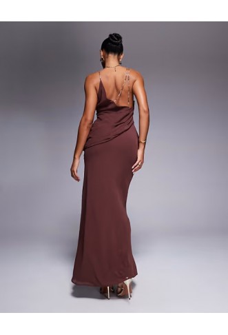 ASOS DESIGN wrap front maxi dress with embellished strap details