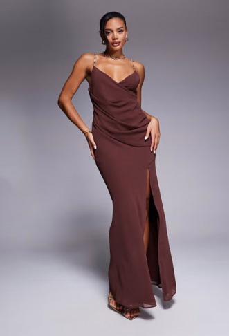 ASOS DESIGN wrap front maxi...
