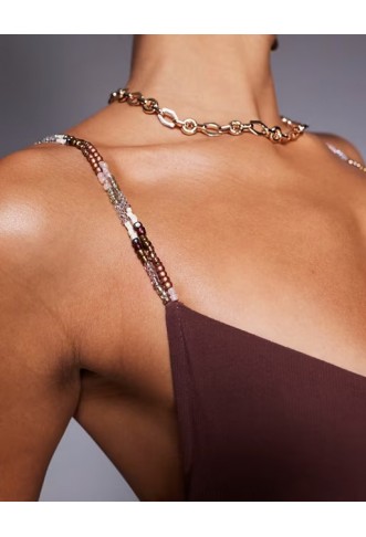 ASOS DESIGN wrap front maxi dress with embellished strap details