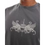 ASOS DESIGN oversized t-shirt in charcoal with grunge chest print