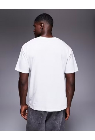 ADPT oversized t-shirt with casino print in white