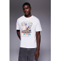 ADPT oversized t-shirt with casino print in white