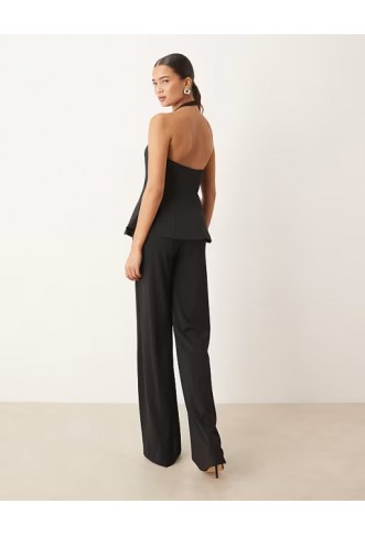 Mango Xcamilo straight trouser co-ord in black