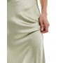 New Look satin bias midi skirt in sage green