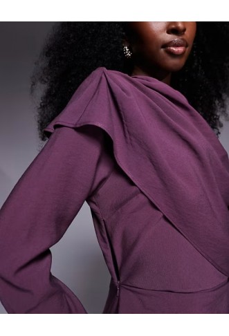 ASOS DESIGN high neck draped bodice maxi dress