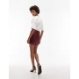 ASOS DESIGN floral allover sequin mini skirt in burgundy