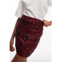 ASOS DESIGN floral allover sequin mini skirt in burgundy