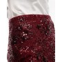 ASOS DESIGN floral allover sequin mini skirt in burgundy