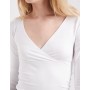 Hollister long sleeve seamless wrap top in white