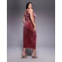 ASOS DESIGN Curve velvet curved neckline midi dress