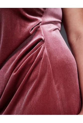 ASOS DESIGN Curve velvet curved neckline midi dress