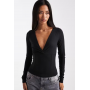 Cotton On zali crossover long sleeve top in black