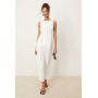 ASOS DESIGN linen waistcoat detail midi dress in white