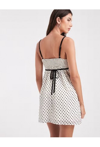 Hollister chiffon baydoll mini dress in polka dot