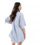 ASOS DESIGN oversized short sleeve shirt co-ord in blue stripe