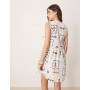 ASOS DESIGN poplin tie side mini dress in tile print