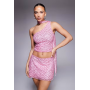 Oh Polly Cosette glitter embellished one shoulder scarf top