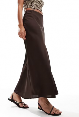 Vila satin maxi skirt in...