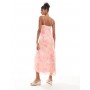 Vero Moda Smilla cowl neck cami midi dress in pink blurred floral print