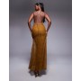 ASOS DESIGN lace maxi dress with asym strapping