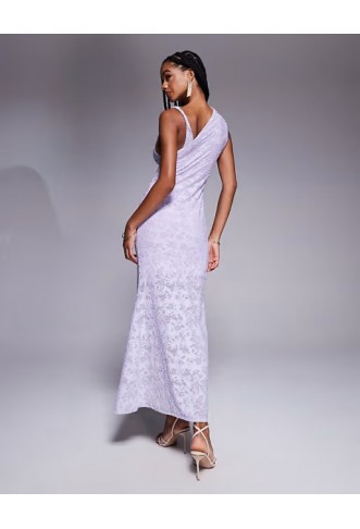 ASOS DESIGN twisted shoulder devore maxi dress