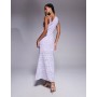 ASOS DESIGN twisted shoulder devore maxi dress