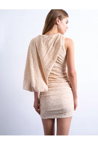 Topshop one sleeve drape sequin mini dress