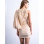 Topshop one sleeve drape sequin mini dress