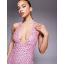 Oh Polly Arlona glitter embellished halterneck a-line mini dress