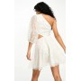 ASOS DESIGN embellished organza mini dress in white