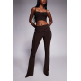 ASOS DESIGN tie waist slinky kick flare trousers