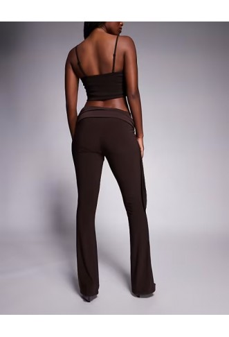 ASOS DESIGN tie waist slinky kick flare trousers