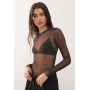 Weekday mesh long sleeve top with with faded effect print