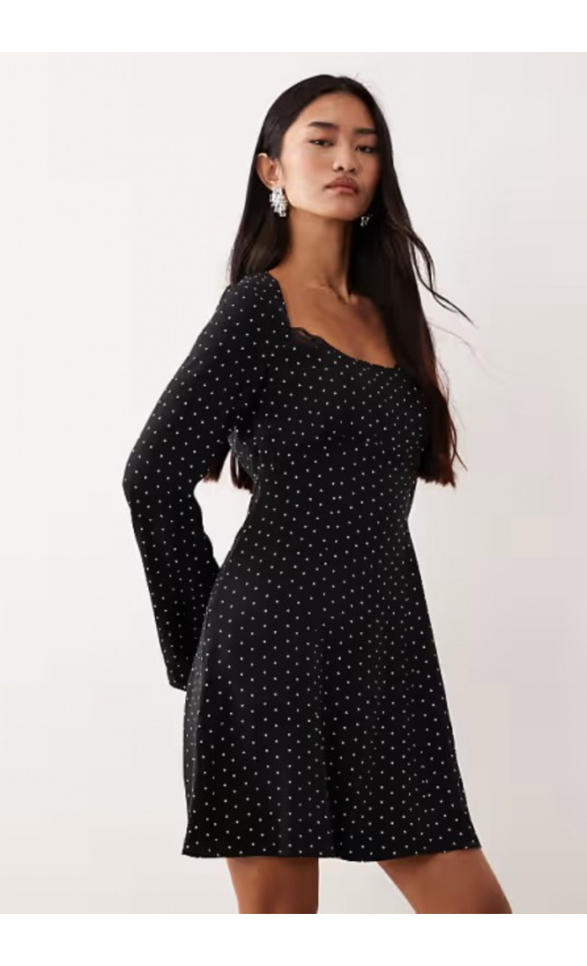 Nobody's Child Olivia lace square neck mini dress