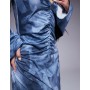 ASOS DESIGN v neck ruched with flare sleeve