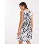 Pieces sleeveless disc sequin mini dress in silver