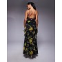 ASOS DESIGN ladder trim ruffle maxi dress in floral print