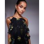 ASOS DESIGN ladder trim ruffle maxi dress in floral print