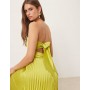 Abercrombie & Fitch ruched bandeau pleated tiered maxi dress