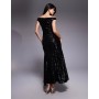 ASOS DESIGN sequin bardot maxi dress in black