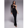ASOS DESIGN mesh panelled one shoulder maxi dress