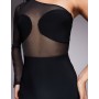 ASOS DESIGN mesh panelled one shoulder maxi dress
