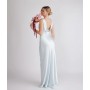 Six Stories Bridesmaid cowl neck satin maxi dress