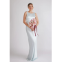 Six Stories Bridesmaid cowl neck satin maxi dress