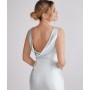 Six Stories Bridesmaid cowl neck satin maxi dress