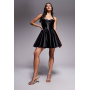 ASOS DESIGN sculpted stretch satin twist bust halter mini dress