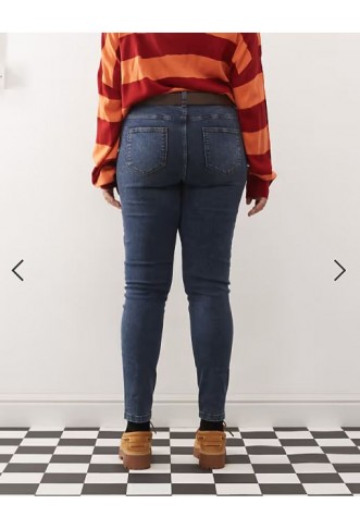 Noisy May Curve skinny jeans in dark blue